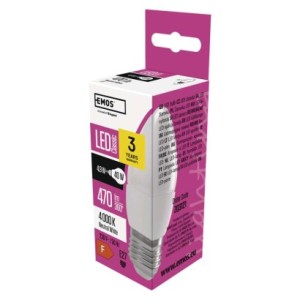 EMOS ŻARÓWKA LED CLS CANDLE 4,9W(40W) 470lm E27 NW | ZQ3121