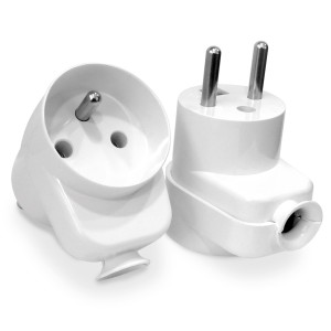 Wtyczka rozbieralna, z gniazdem 2p+Z, 16A, ~250V; WT-16G BIAŁY | W-97407
