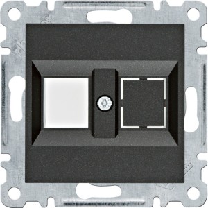 Hager Płytka podwójna Keystone Jack czarny  WL2323