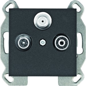 Hager Gniazdo RTV-SAT standart - czarny  WL3113