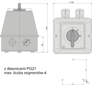 Łącznik LUK 63-23 IP44 0-Y-trój.łącz.krzyw. 926323