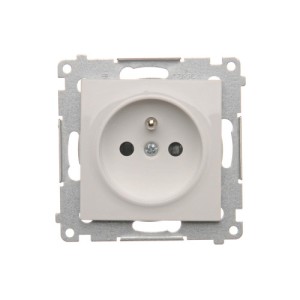 Simon 54 Gniazdo wt. z/0 śr. moduł białe DGZ1Z.01/11