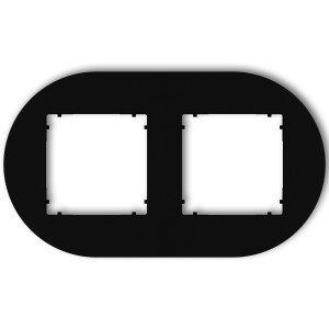 Karlik Mini Deco Ramka 2-krotna okrągła czarna  | 12MRTO-2