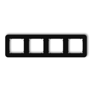 Karlik Mini Deco Ramka 4-krotna zaokrąglona czarny mat | 12MRTZ-4