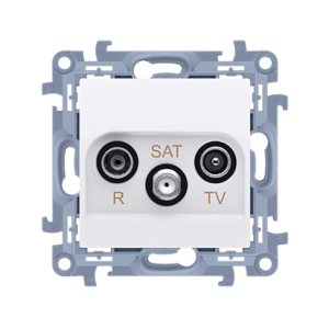 Simon 10 Gniazdo RTV-SAT końc. białe  CASK.01/11