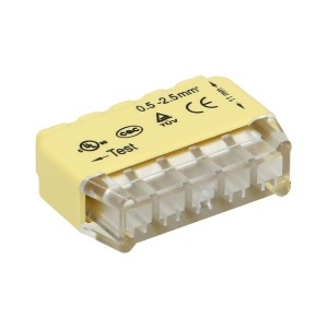 Złączka instalacyjna wciskana 5-przewodowa; na drut 0,75-2,5mm²; IEC 300V/24A; Blister 10 szt. | OR-SZ-8004/5/B10