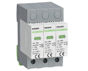 Ogr. przepięć SPD Ex9UEP, typ I+II, 1200 V DC, 3 moduły szer., dla uziemionych systemów PV Ex9UEP1+2 6.25  3P 1200 EU | 111761