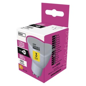 Emos Żarówka LED CLS MR16 3×DIM 7W(60W) 800 lm GU10 NW | ZQ8255S