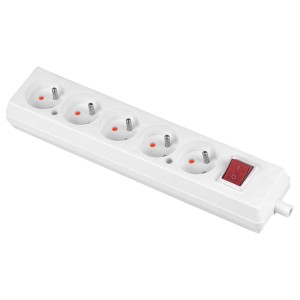 Plastro Gniazdo z wyłączn. 5x2p+Z GN-570WS BIAŁY | T-10491